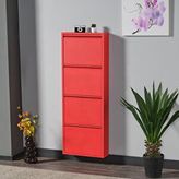 Edsy Home Pera 4'lü Metal Ayakkabılık Kırmızı Siyah