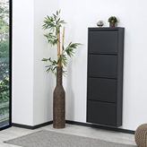 Edsy Home Pera 4'lü Metal Ayakkabılık Siyah