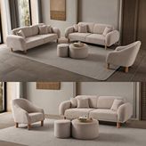 Edsy Home Regnum Koltuk Takımı 3+3+1 Krem