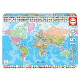 Educa Puzzle 1500 Parça Siyasi Dünya Haritası 18500