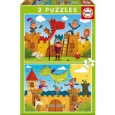 Educa W 17151 Dragons 2x 48 Parça İkili Puzzle
