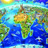 Educa World Landmarks Globe 2000 Parça Puzzle