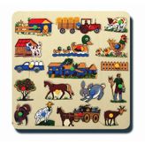 Edutoys Ahşap Kulplu Çiftlik Puzzle