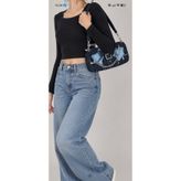 EDVESS Y2K Denim Rebel Blue Patch Çanta