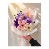EFA Flowers Mor Pembe Eflatun Şönil Buket