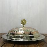 Efemir 35 cm Çift Renkli Işlemeli Bakır Kayık Sahan