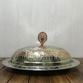 Efemir 40 cm Çift Renkli Işlemeli Bakır Kayık Sahan