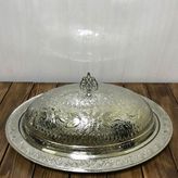 Efemir 40 cm Işlemeli Bakır Kayık Sahan