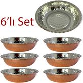 Efemir Çirtikli Bakır Çerezlik 6’lı Set
