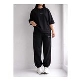 EFFRENATU Kadın Oversize AVO Basic Tişört ve Wide Leg Eşofman Altı Takımı | Rahat Günlük Casual Streetwear Kombin