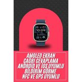 Efnaz Style 49MM Akıllı Saat Amoled Ekranlı Kadın Erkek Kol Saati Plastik Kordon