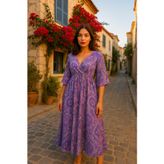 Efnaz Style 7035 ELBİSE-MOR - S - Mor