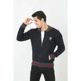 Efnaz Style Erkek Tam Fermuarlı Triko Hırka - Lacivert - M - Lacivert