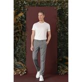 Efor Erkek Slim Fit Pileli Esnek Yünlü Çizgili Gri Kumaş Pantolon P 1133 - 38