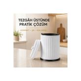 Eforeca Vintage Tezgah Üstü Çöp Kovası Beyaz 3 Lt