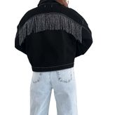 efstyle SİYAH SİM PÜSKÜLLÜ KOT CEKET