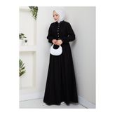 EFSUN MODA KADIN DRAPELI DÜĞMELI PİLİSELİ KOT ELBİSE