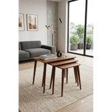 Eg Home İstanbul 3'lü Zigon Sehpa %100 Mdf Ceviz