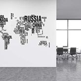 EGA Tipografik Dünya Haritası Duvar Stickerı (210X118)