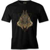 Egyptian God Anubis Siyah Erkek Tshirt
