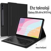 EHZ Teknoloji Samsung Galaxy Tab S9 Ultra Keyboard Case 14.6”, Detachable Wireless Keyboard|smart Folio Cover With Pencil Holder|auto Sleep/wake For Tab S9 Ultra 2023(X910/X916/X918)/S8 Ultra 2022 (X900/X906) Black - Siyah