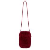 Eklips Bordo Peluş Telefon Çantası