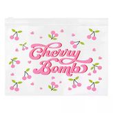 Eklips Cherry Baskılı Şeffaf Clutch Çanta
