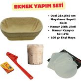 Ekmek Yapım Seti Oval 28 cm Bezli + Ekşi Maya