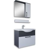 Eko 65 cm Mdf Banyo Dolabı Seti Antrasit Beyaz
