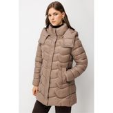 Ekol Kadın Kapüşonlu Şişme Mont Kakao - 38