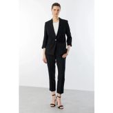 Ekol Kadın Tek Düğmeli Siyah Blazer Ceket 04128