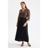 Ekol Maxi Boy Krep Etek 4521 - Siyah - 50