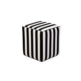 EKON Siyah Zebra Kare Puf