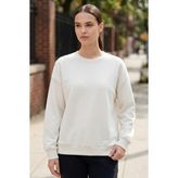 Ekru Basic O Yaka Oversize Kadın Sweatshirt - 97053 - M