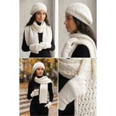 EKstore Beyaz Atkı Bere Eldiven Takımı - 3'lü Set