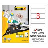 Ekstrafix Fix-5108 Lazer Etiket, Beyaz