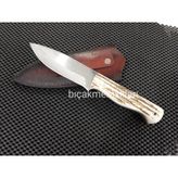 El İşçiliği Av Bıçağı Geyik Boynuzu 24Cm