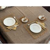 El Yapımı Petek Supla - Modern Mutfak Dekoru - 1 Servis Altlığı - 35 x 35 cm - Gold