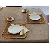 El Yapımı Petek Supla - Modern Mutfak Dekoru - 1 Servis Altlığı - 35 x 35 cm - Hardal