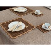 El Yapımı Petek Supla - Modern Mutfak Dekoru - 1 Servis Altlığı - 35 x 35 cm - Kahverengi