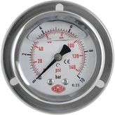 Elarque 0-100 Bar Ø52 mm Ön Flanşlı Gliserinli Manometre