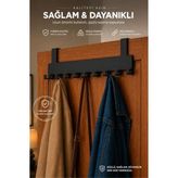 Elarque Kapı Arkası Askılık Bornoz Havlu Mutfak Banyo Organizer Siyah