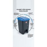 Elarque Pedallı 50 Lt Çöp Kovası - Siyah