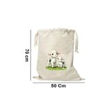Elbasan Tekstil 50 x 70 cm Kanvas Oyuncak Torbası Kuzular