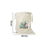 Elbasan Tekstil 50 x 70 cm Kanvas Oyuncak Torbası Sevimli Fil