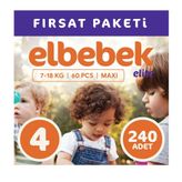 Elbebek Elite No:4 Maxi 240 Adet Bebek Bezi