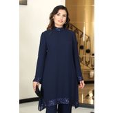 ELBENMODA Şifon Tunik / Pantolon İkili Takım