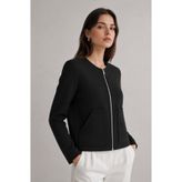 Elbikom İnce Dokulu Mevsimlik Oversize Premium Kumaş Basic Ceket Siyah