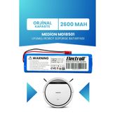 Electroll Medion Md18501 ile Uyumlu Batarya (Orjinal Kapasite) 2600Mah Pil Robot Süpürge Batarya Değişimi,Mavi