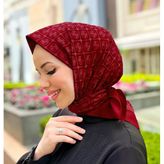 Elegans Monogram Eşarp - 1090750 -941 Bordo